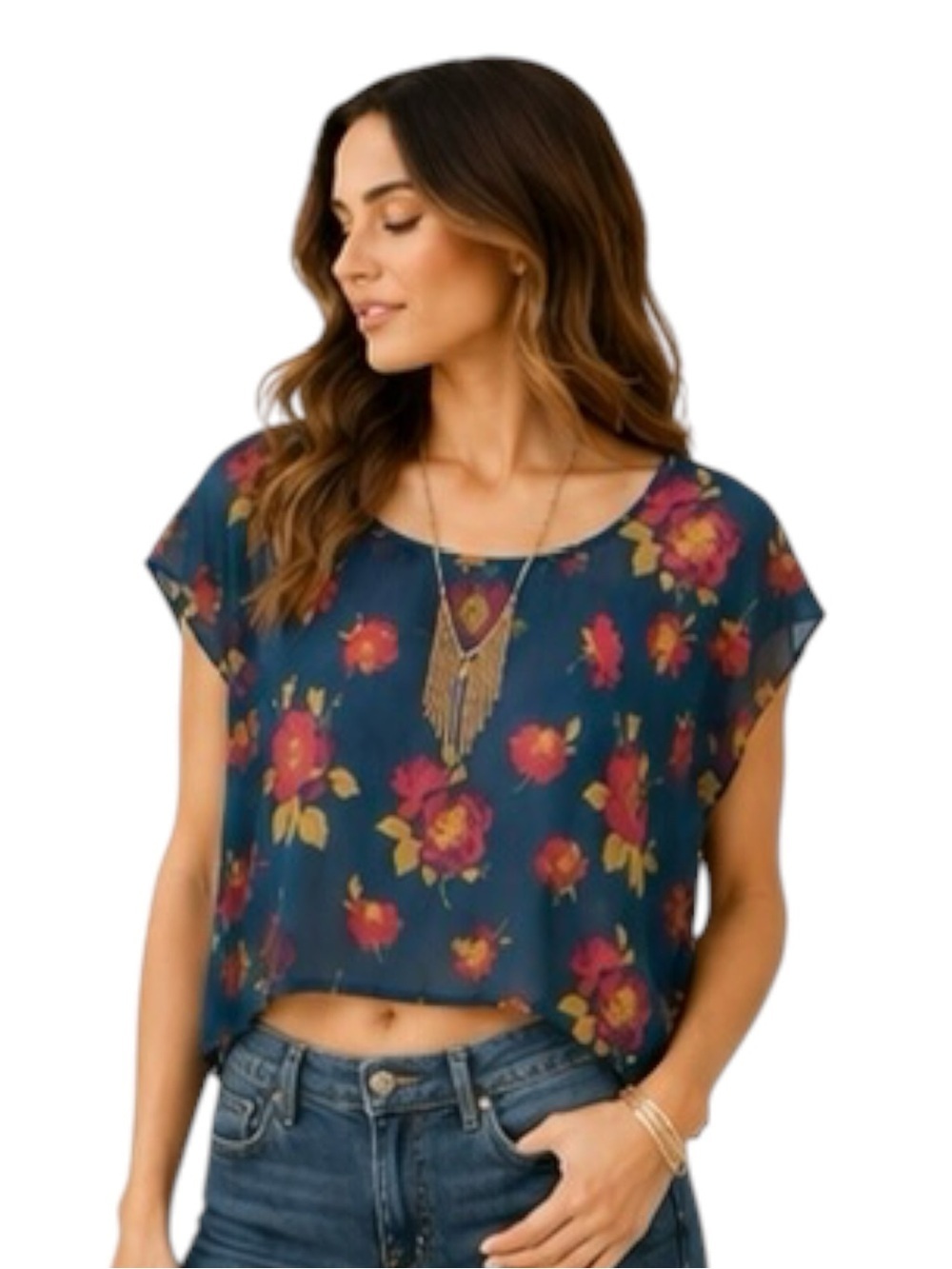 Xhilaration | Sheer Crop top Sz L EUC